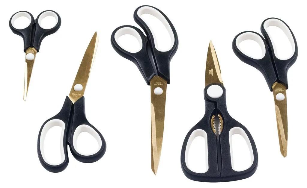 5tlg. KING Scherenset EASYCUT Schwarz mit Titan beschichtete Klingen