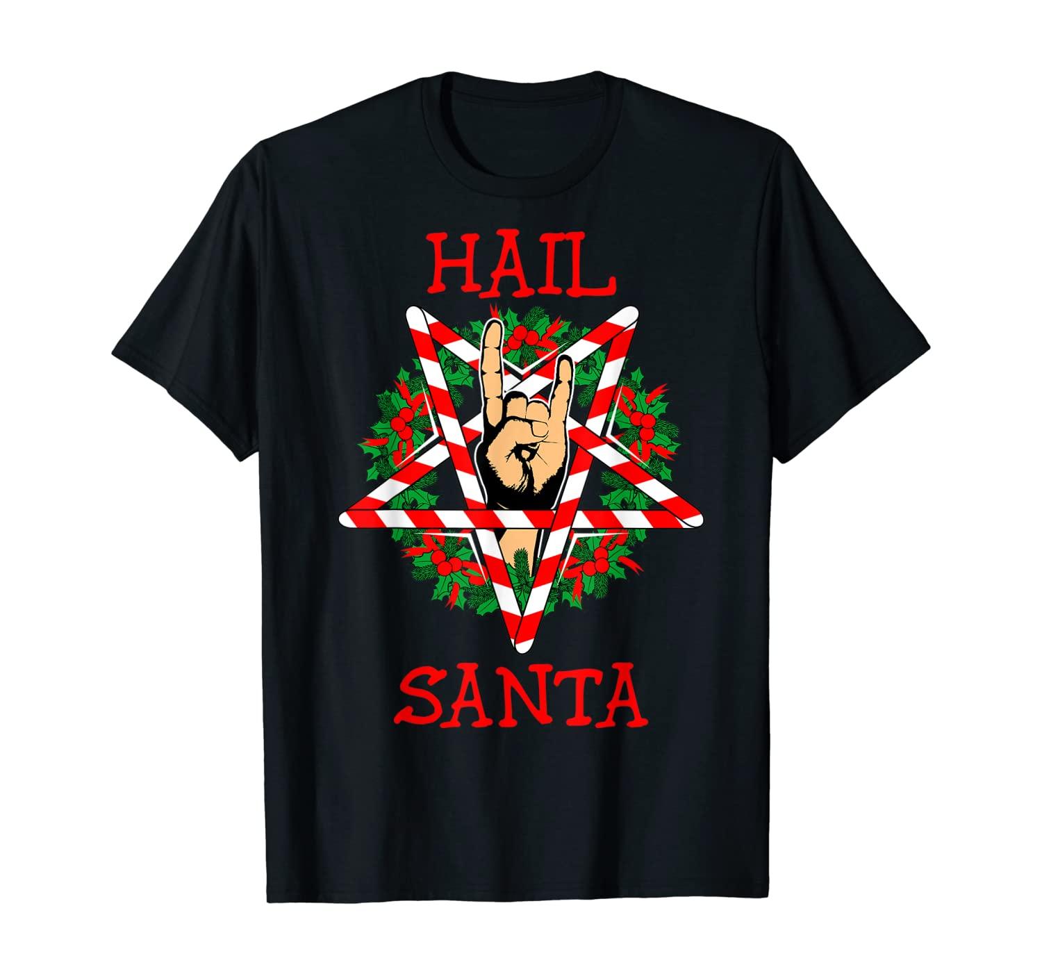 Hail Santa Claus Sleigher Christmas Rock Death Metal Satan T-Shirt
