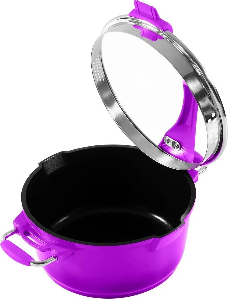 Ø20cm Multifunktionstopf / Kochtopf Aluguss KING®  / Farbe: Berry