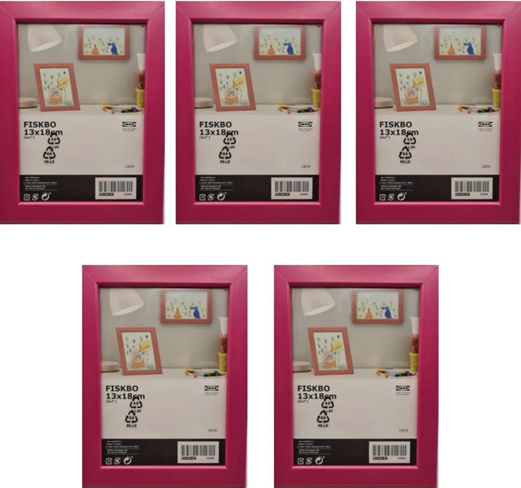 5x Set FISKBO Ikea Bilderrahmen 13x18 PINK
