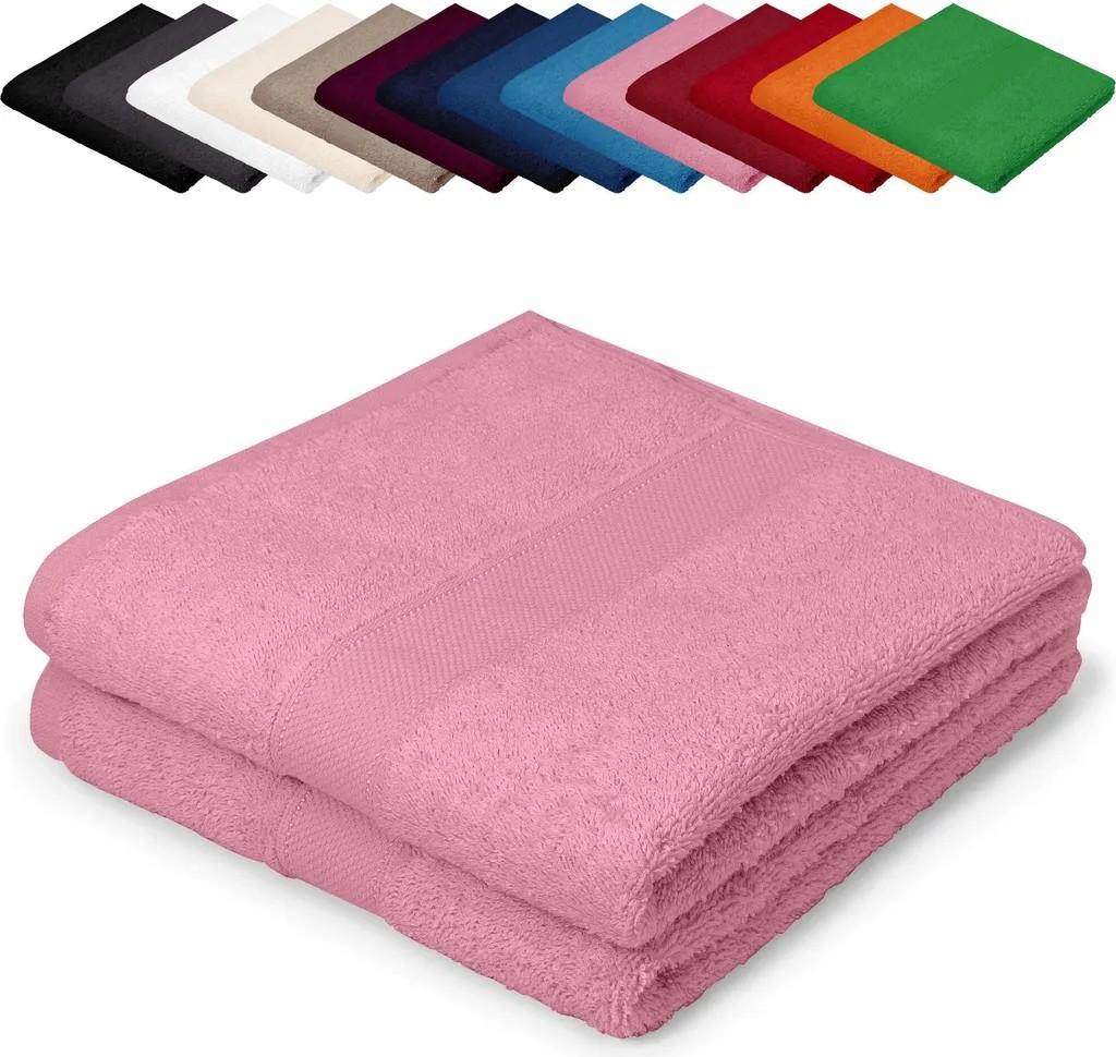 DOPPELPACK Duschtücher 70x140 cm Duschhandtücher 100% Baumwolle, Farbe: Rosa