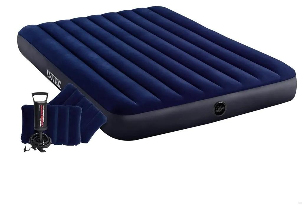 INTEX Luftbett DuraBeam Classic Queen 152x203 cm mit Pumpe & Kissen Set