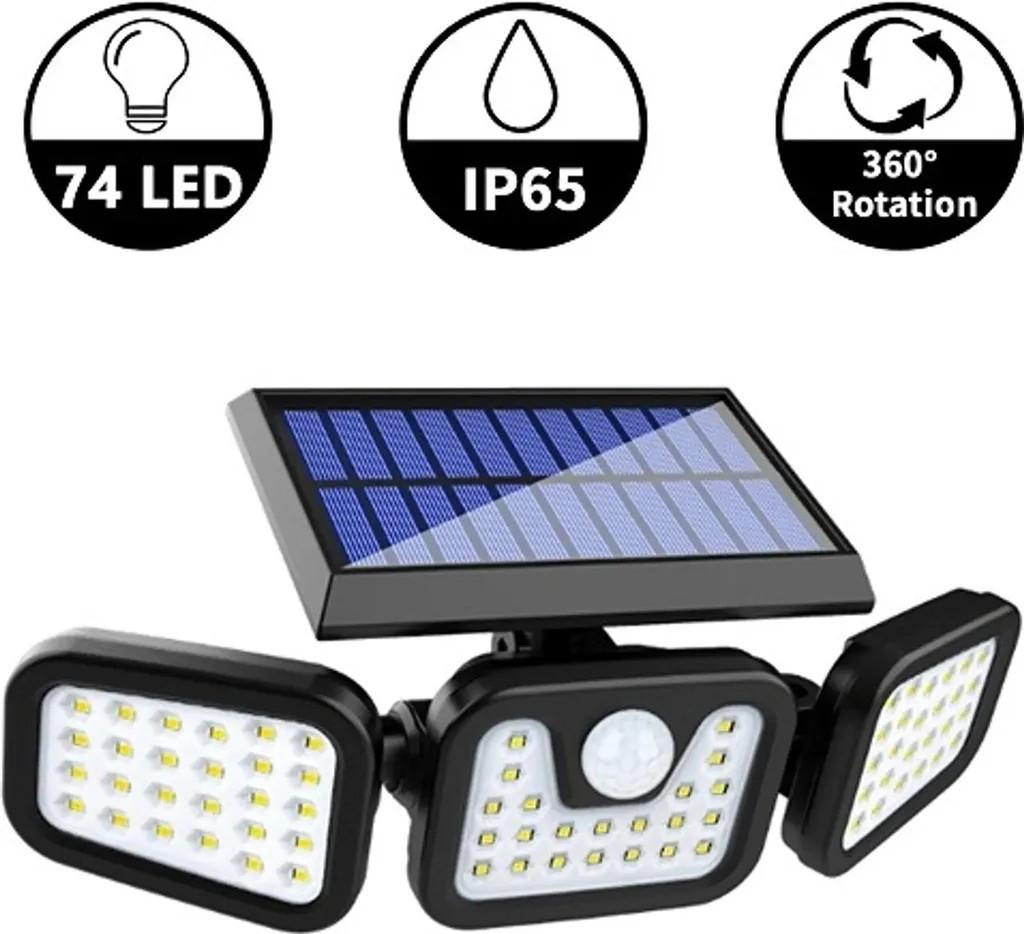 Solarlampen für außen mit Bewegungsmelder LED Strahler 
