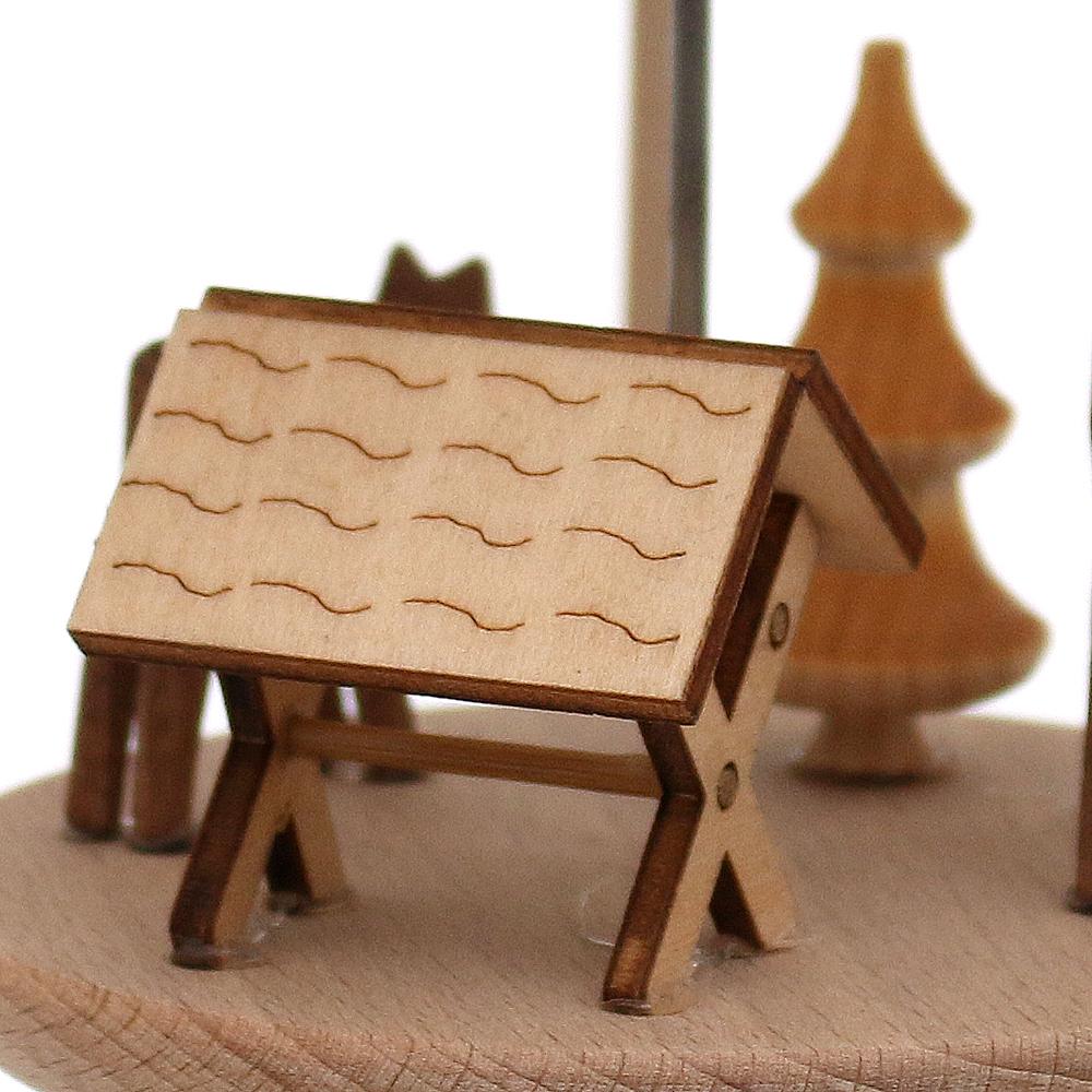 Holz Tischpyramide, hochwertig, "Vogelfütterung"