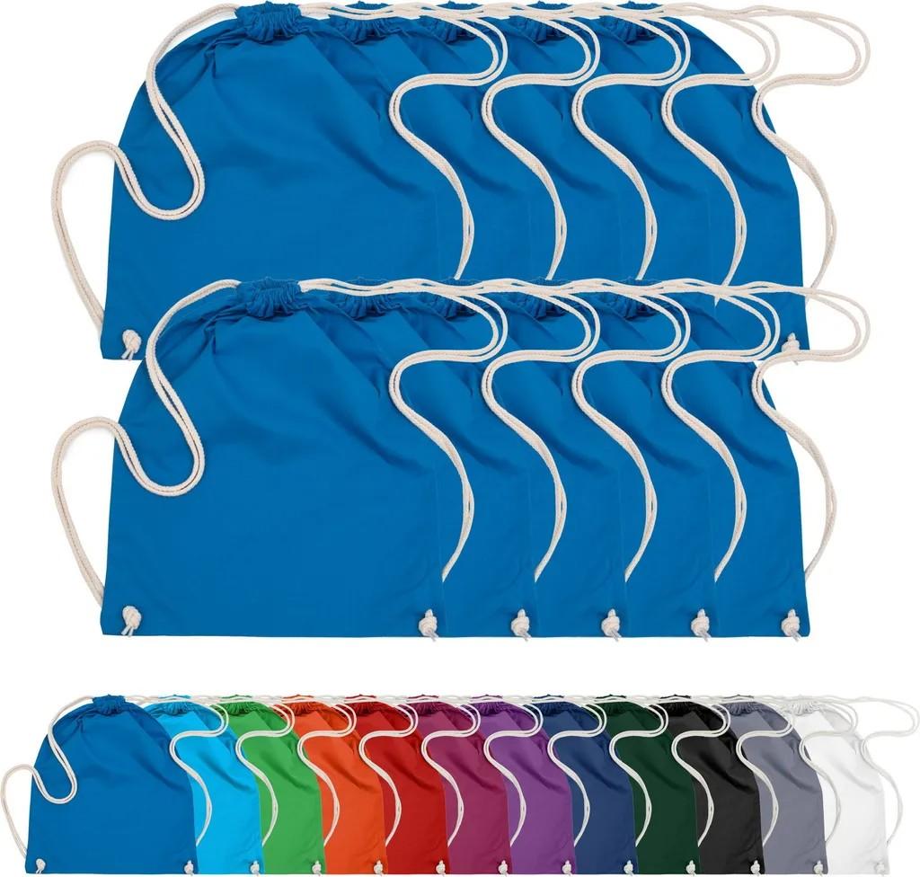 10er PACK Baumwoll Turnbeutel Sportbeutel Zuziehbeutel Sack Schuhbeutel Rucksack