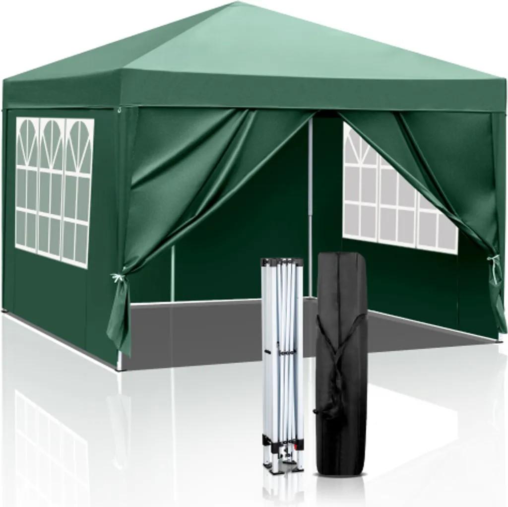 FCH Pavillon, Faltpavillon 3x3 m, mit 4 Seitenwänden, Partyzelt wasserabweisend 