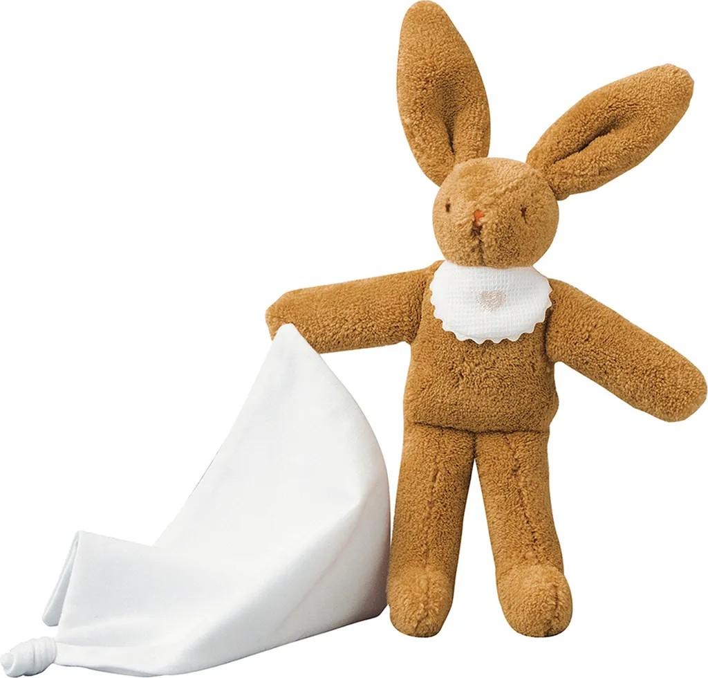 Kaninchen mit Lätzchen&Schnuffeltuch 20Cm
