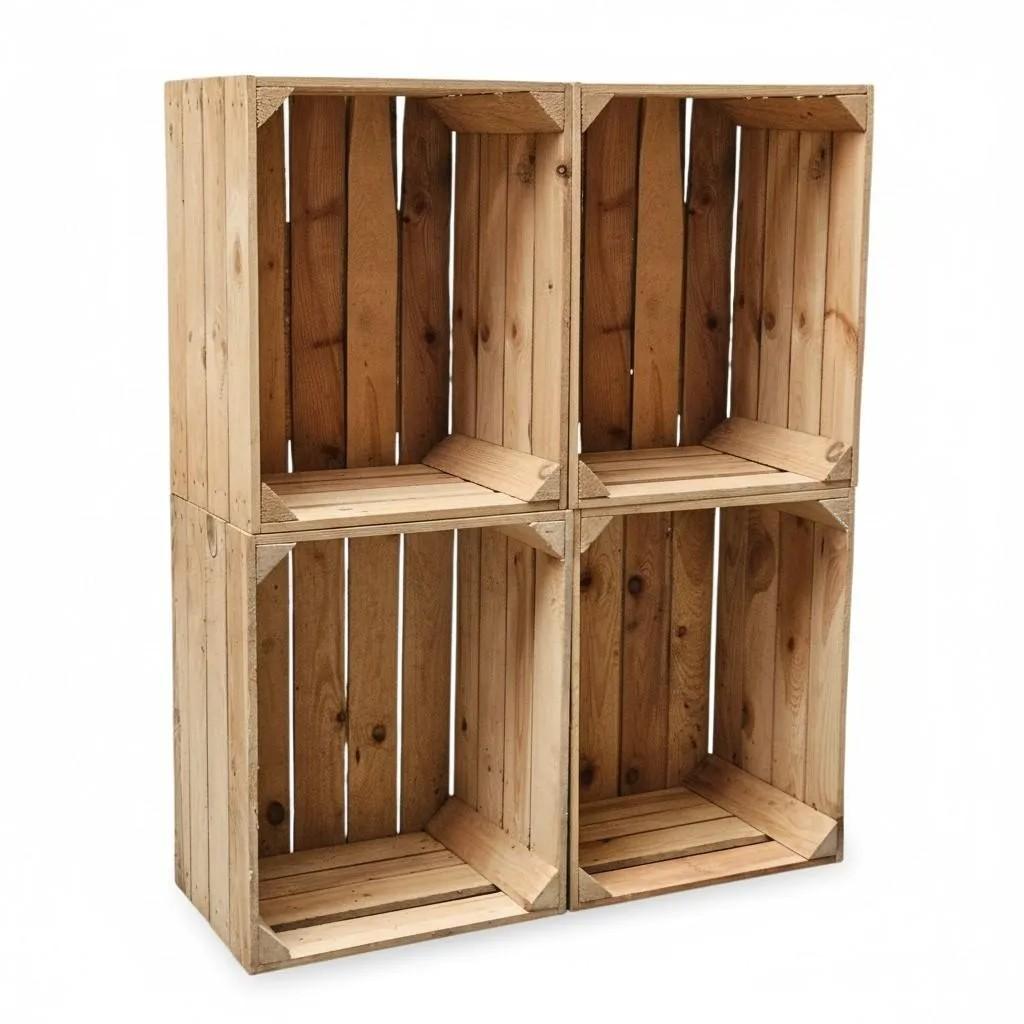 Teramico Obstkisten Holzkisten 50x40x30 cm Weinkisten Deko & Regal Set