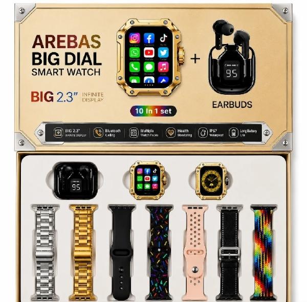 7 Straps Smart Fitness Tracker | Bluetooth Calling | HD Display | Full Metal Body | Heart Rate & SpO2 Monitor | Sports Activity Tracker | Music Control & Voice Assistant |