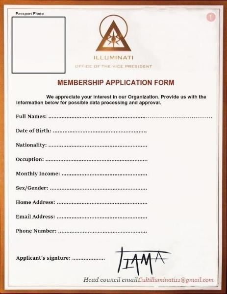 Membership card form.