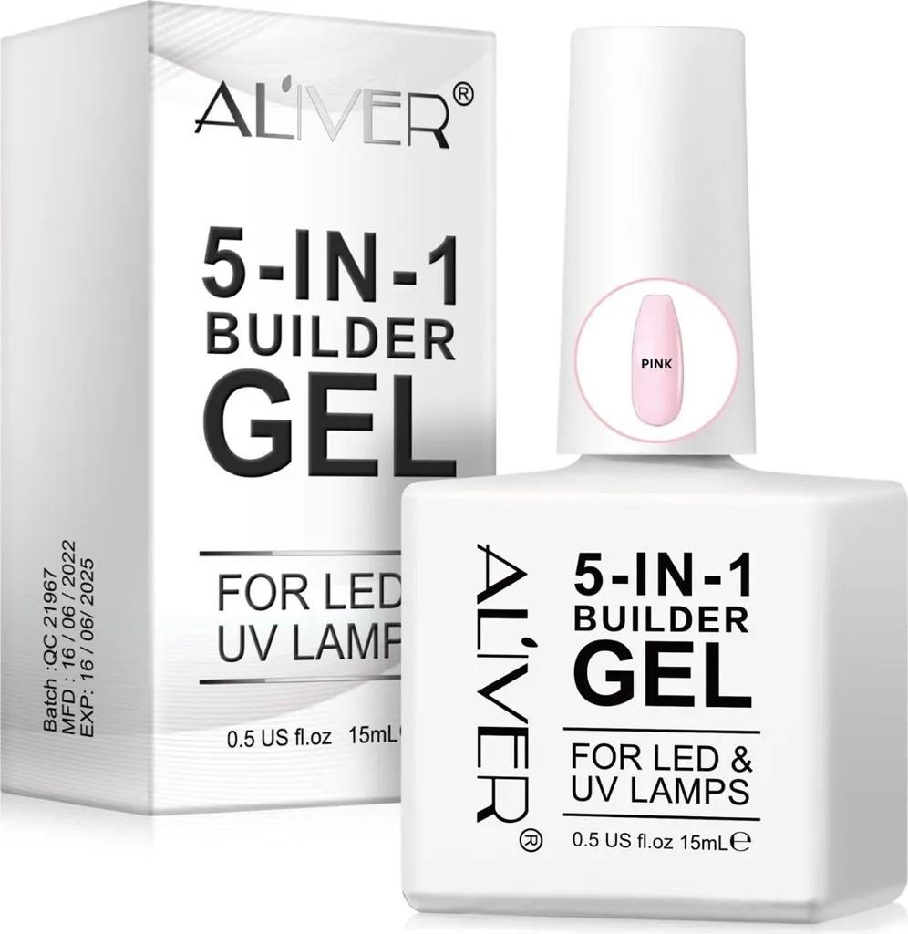 5-IN-1 Builder GEL Nail UV LED Aufbaugel Nagelaufbau in Pink, 15ml