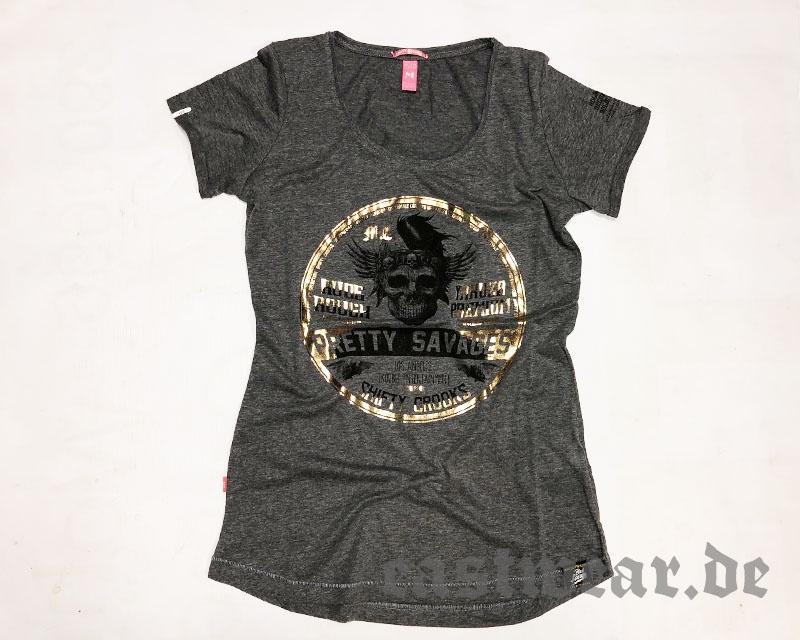 Yakuza Premium Damen Shirt Pretty Savages Grau 