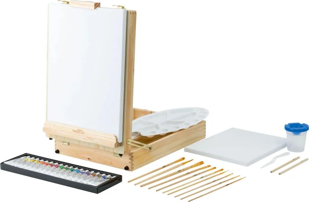 CRELANDO® Tischstaffelei im Koffer 51tlg.