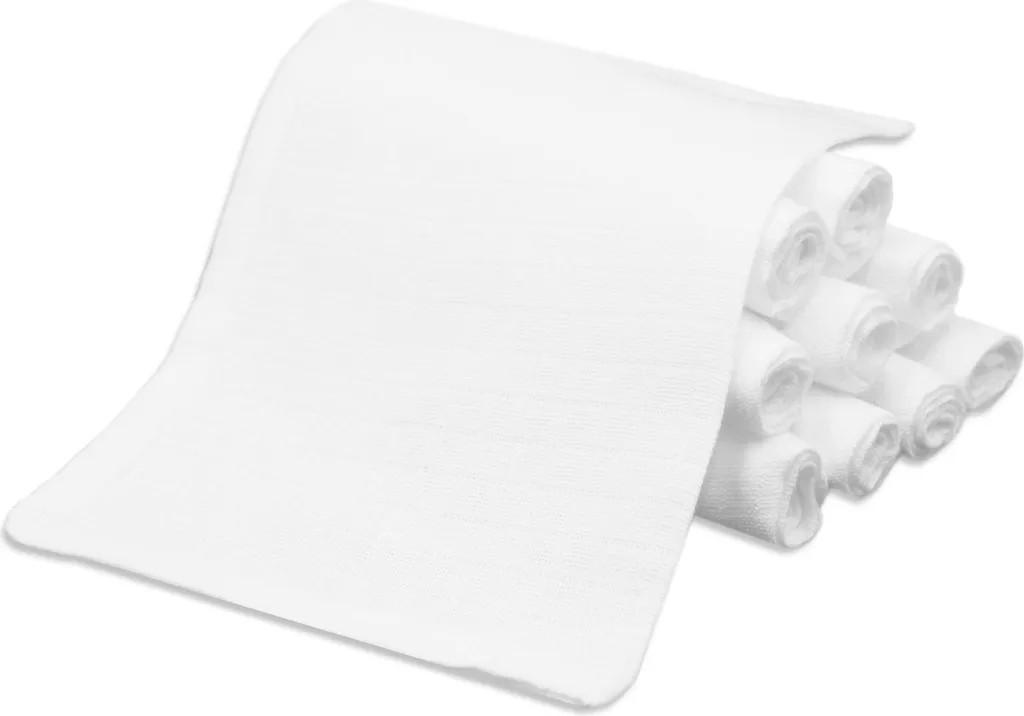 10er Set Waschlappen für Babys aus Baumwolle, 17x22 cm, weiß