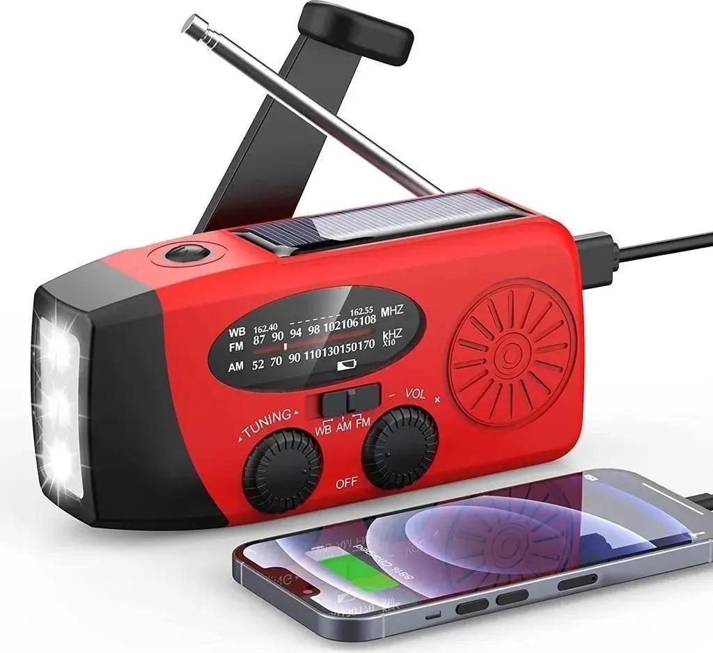 Solar radio,Selbstbetriebenes Kurbelradio mit LED-Taschenlampe