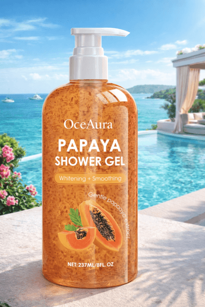 OceAura Papaya Shower Gel – Whitening & Smoothing Body Wash 237ml