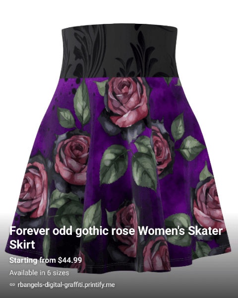 forever odd gothic rose women's skater skirt