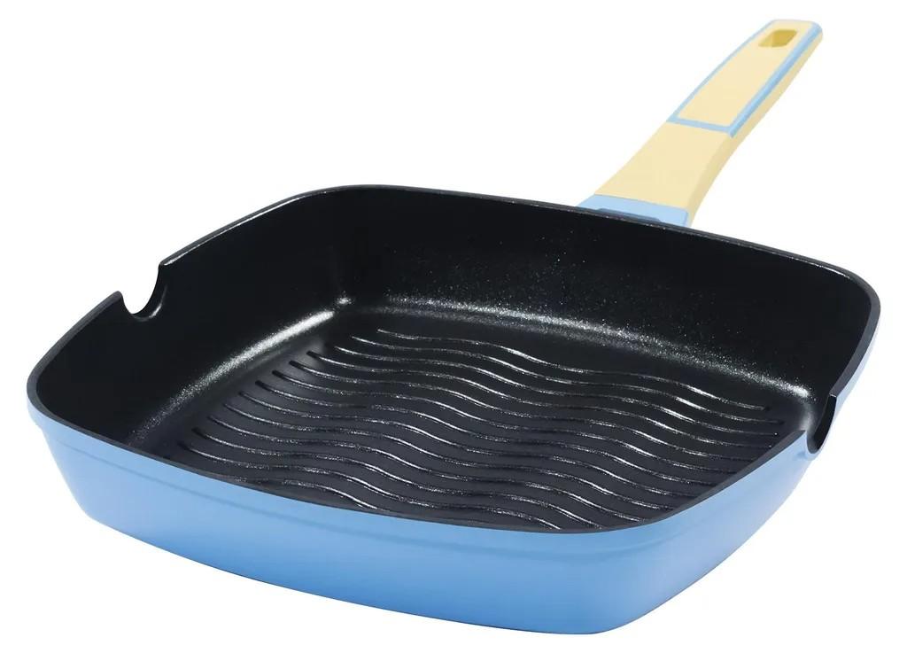 28x28cm rechteckige Grillpfanne ca. 5.5cm hoch KING® GOURMET BLAU