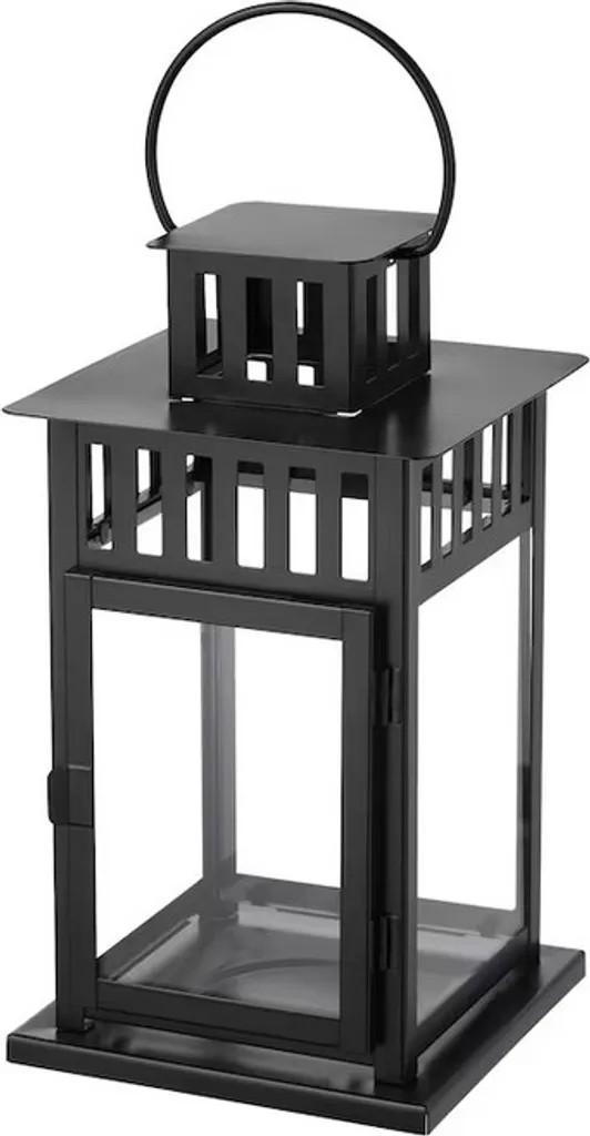 BORRBY Ikea Laterne für Blockkerze, drinnen/draußen schwarz, 28 cm
