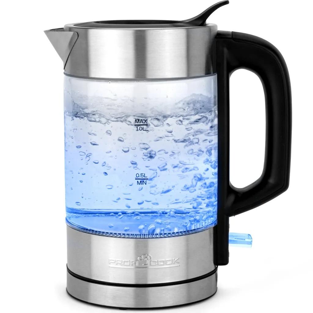 ProfiCook Wasserkocher Edelstahl | 1 Liter | beleuchtet 