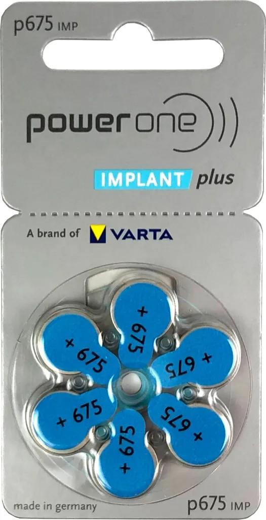 Varta Power One Implant Plus Cochlear Hörgerätebatterien 6er Blister 