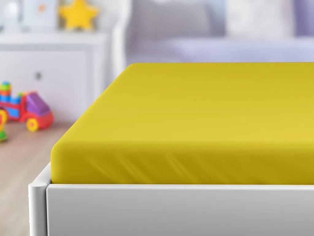Jersey-Kinderbettlaken gelb 70 x 140 cm