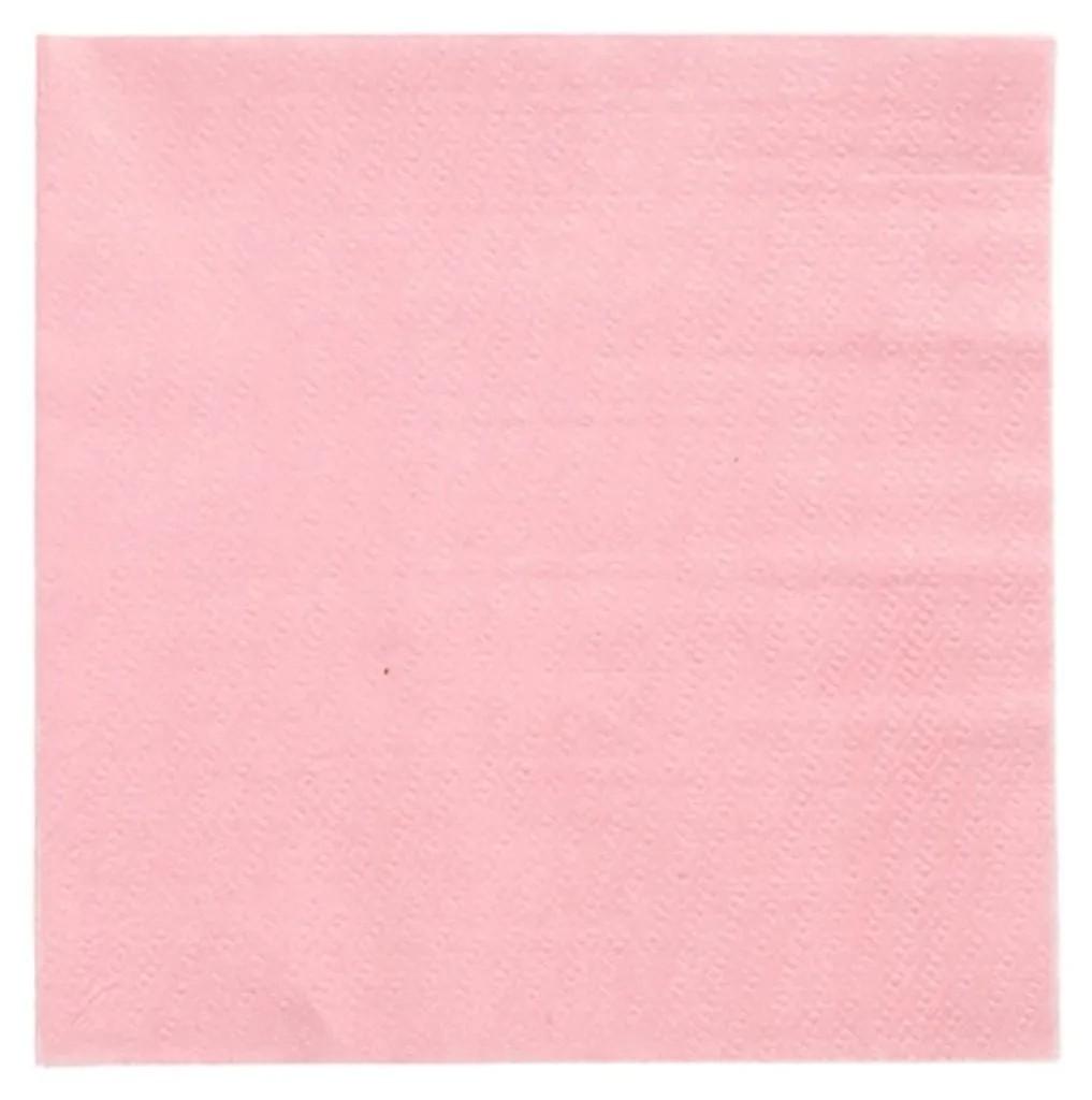 1-lagige rosa Servietten 1/4 33 x 33 cm