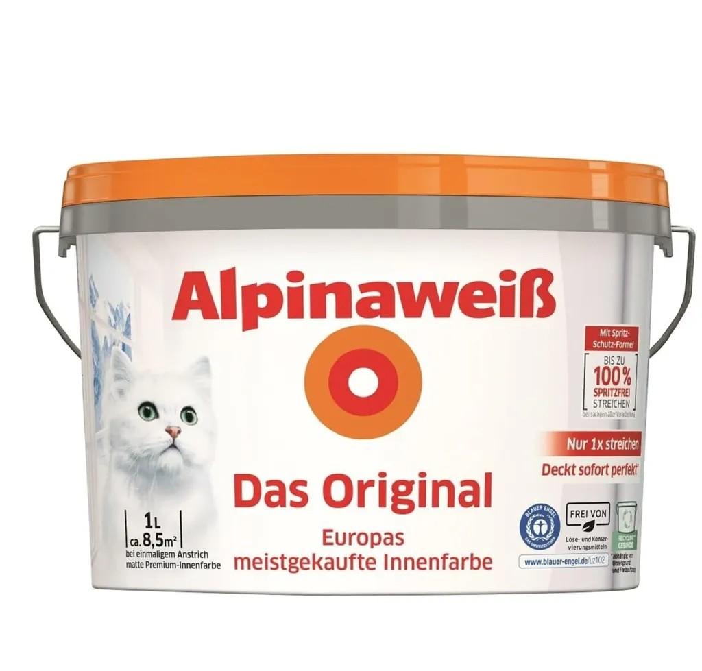 Alpinaweiß Das Original Wandfarbe 1 L weiß matt