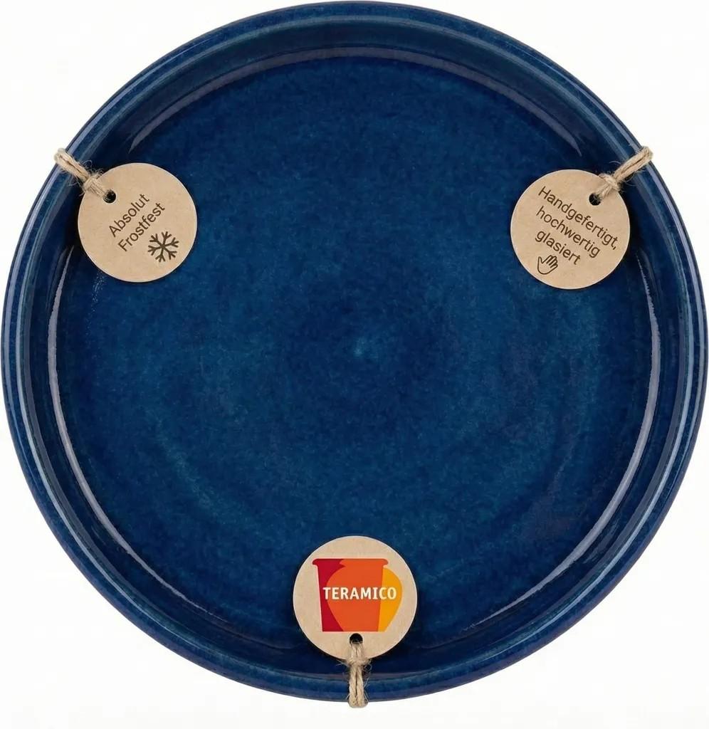 Keramik Untersetzer Royal Blau Ø 30cm Blumenkübel Teller Wasserdicht Frostfest
