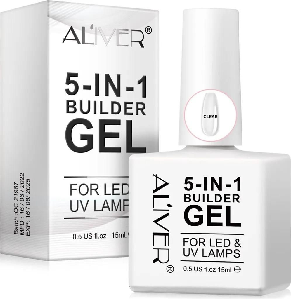5-IN-1 Builder GEL Nail UV LED Aufbaugel Nagelaufbau in Transparent, 15ml
