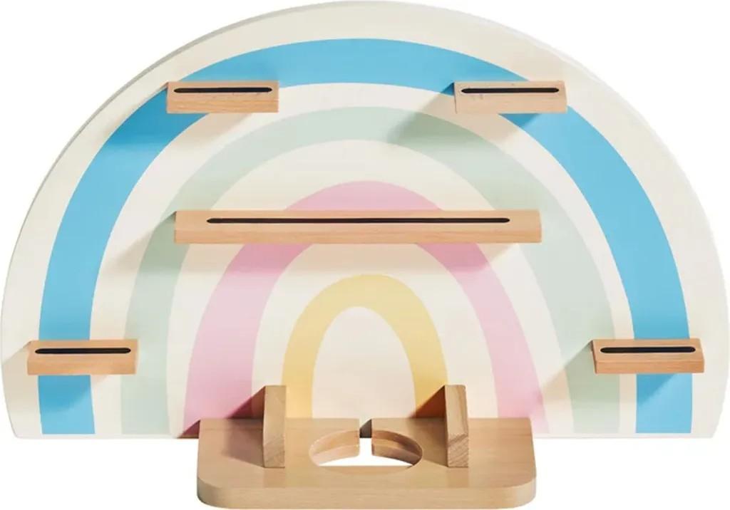 Livarno Home Kinder-Regal Wandregal für Audiobox Hörspielbox Figuren Regenbogen