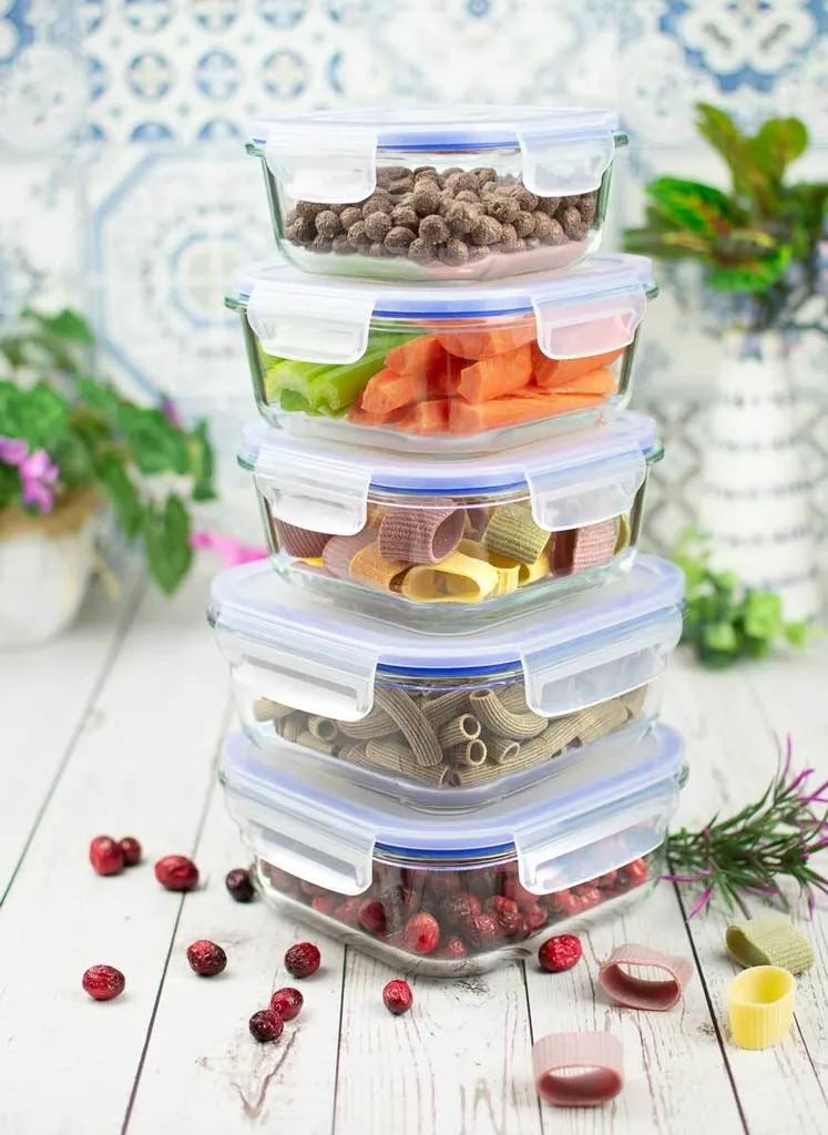 10tlg. Frischhaltedosen Glas Lunchbox 