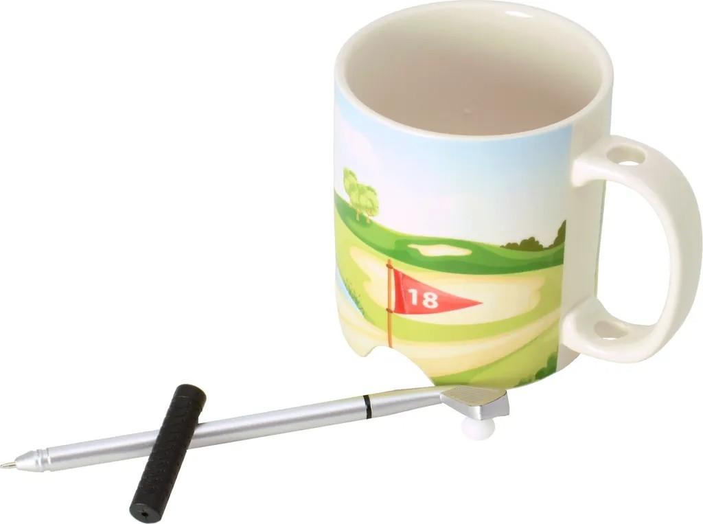 Golf Kaffeebecher mit Ball und Schläger-Stift-1 Tasse
