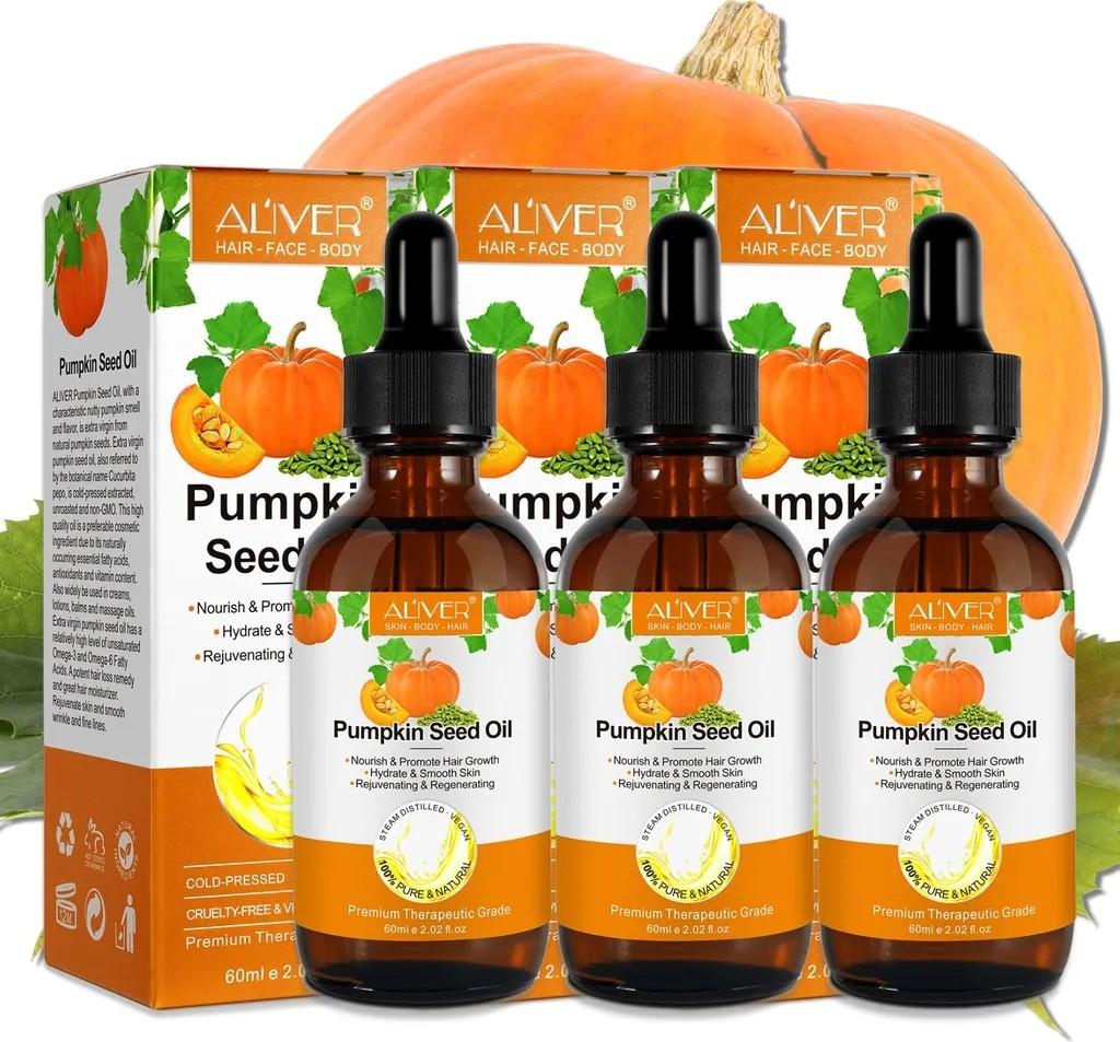 Kürbiskernöl Haarwachstum Öl Kaltgepresst Bio Vegan, 3x 60ml
