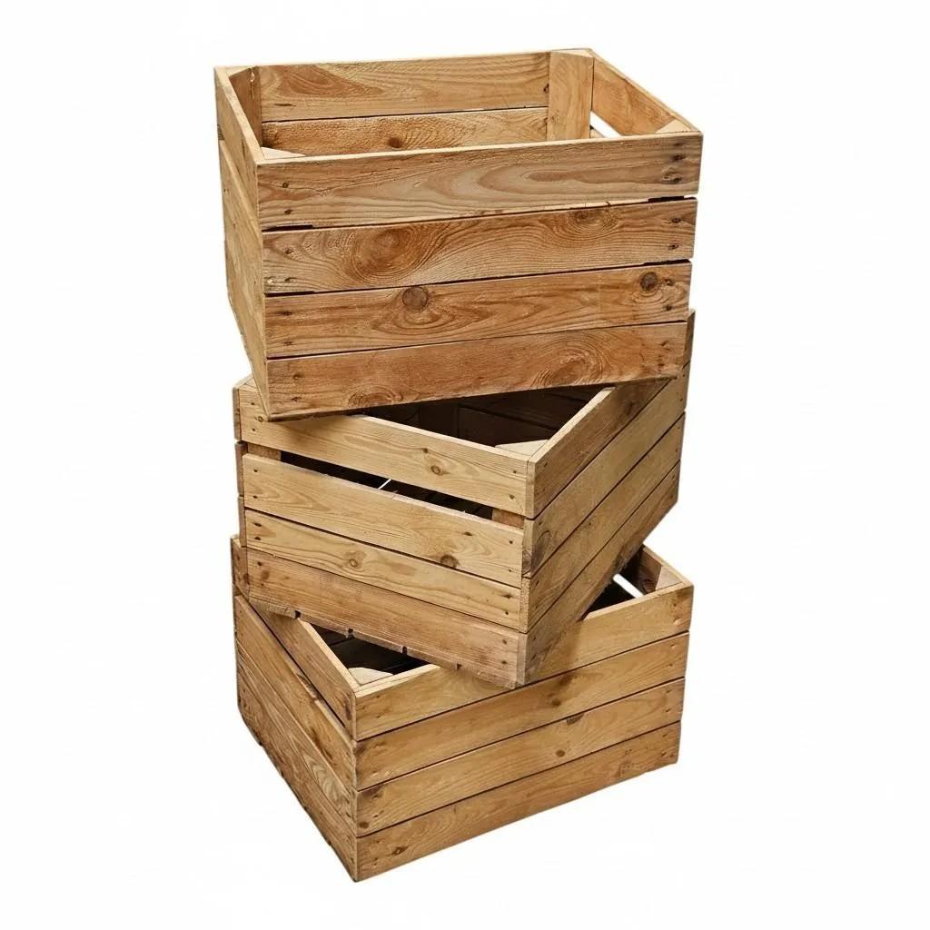Teramico Obstkisten Holzkisten 50x40x30 cm Weinkisten Deko & Regal Set