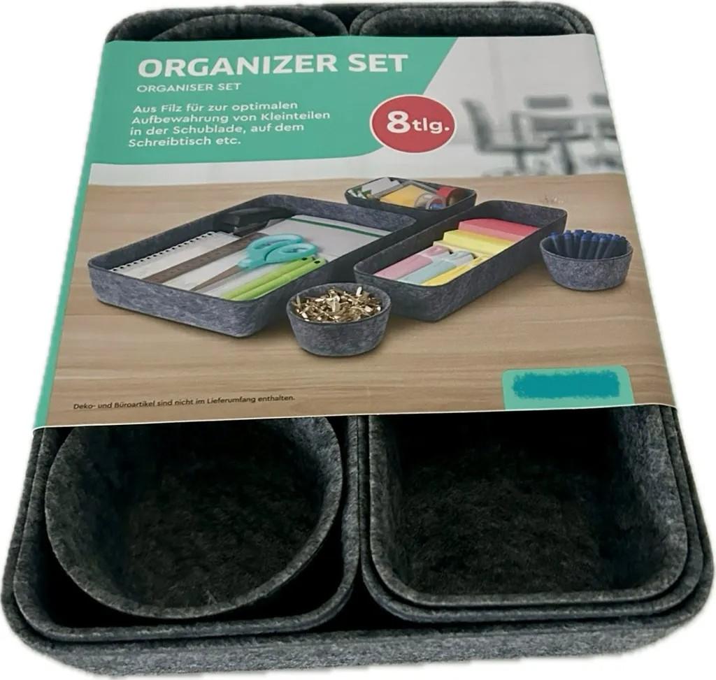 Schubladen-Organizer ZEMBOR - Set aus 8 Stk., grau