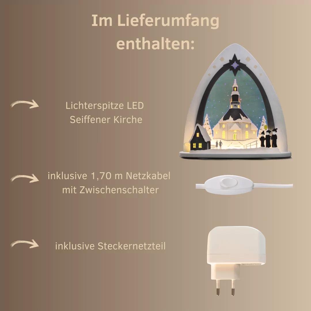 Lichterspitze LED Seiffener Kirche