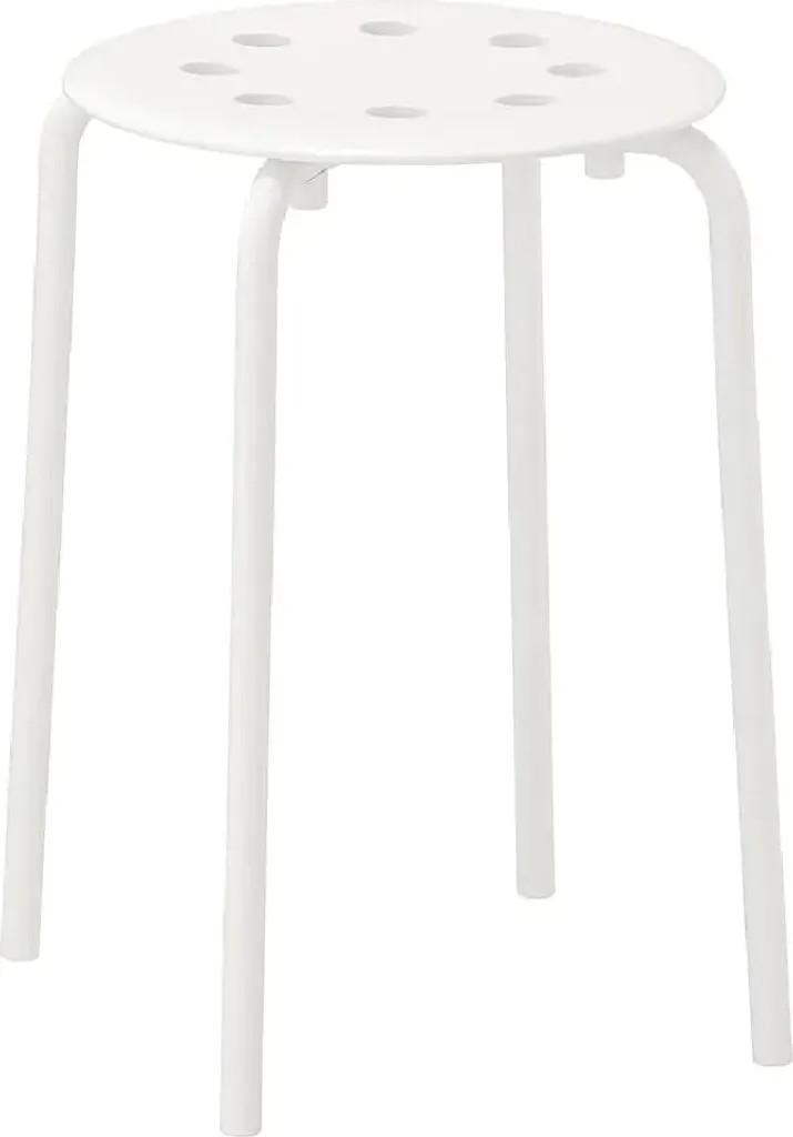 Ikea MARIUS Hocker Stapelbar Weiß 45cm