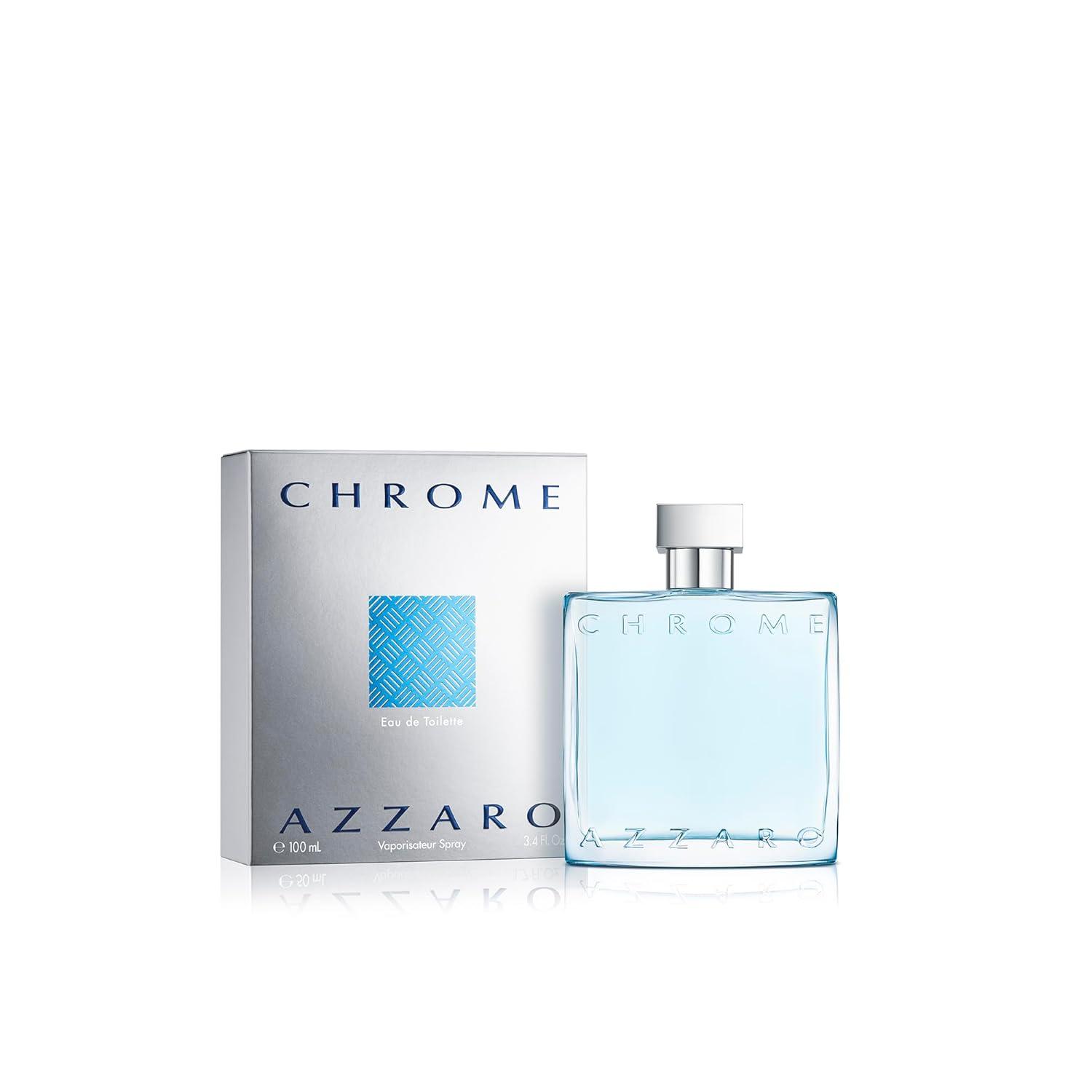 Azzaro Chrome Eau de Toilette - Fresh Aquatic Mens Cologne -