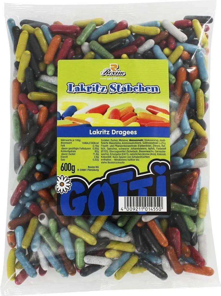 Rexim Lakritz Stäbchen, Dragees, 600 g
