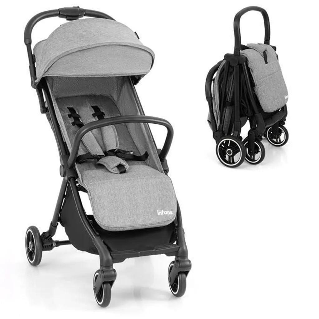 COSTWAY Kinderwagen, Reisebuggy mit Liegefunktion, Kinderbuggy mit Rückenlehne