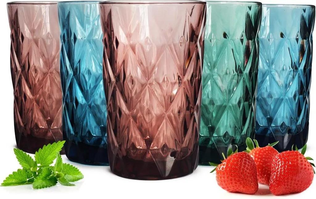 6 Bunte Trinkgläser 350ml