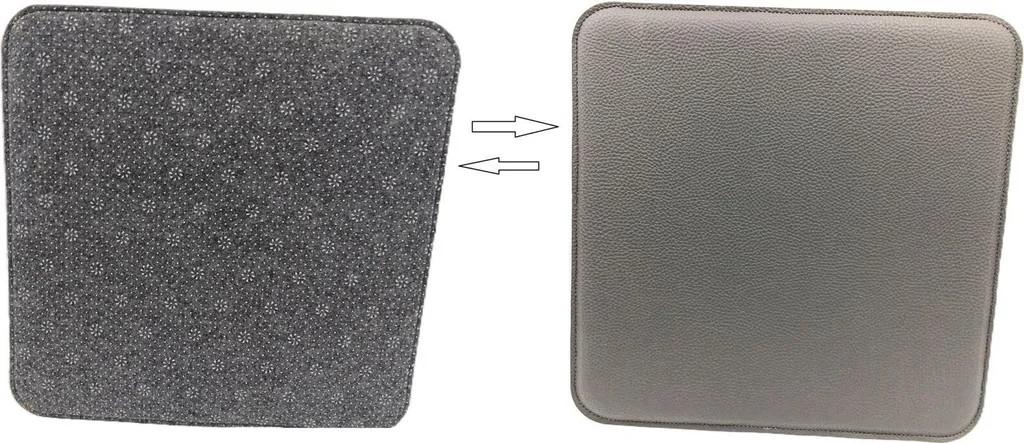 4 Stück Sitzauflagen Grau Lederoptik 35cm Anti Rutsch Noppen Sitzkissen