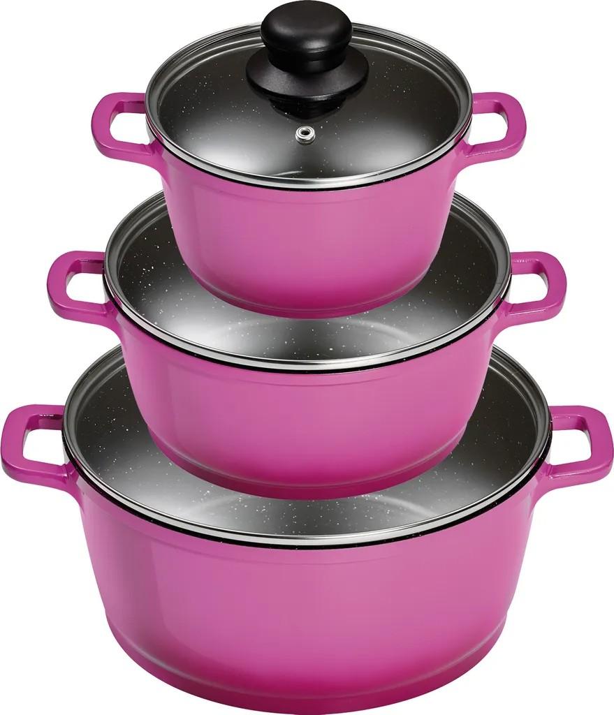 3/6tlg. KING® Kochtopfset Aluguss Berry