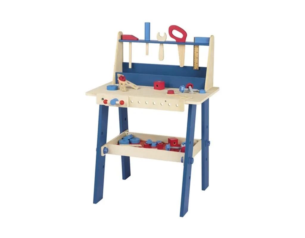 Playtive Kinder Werkbank Spiel Heimwerker aus Echtholz Retro Design ab 3 Jahren