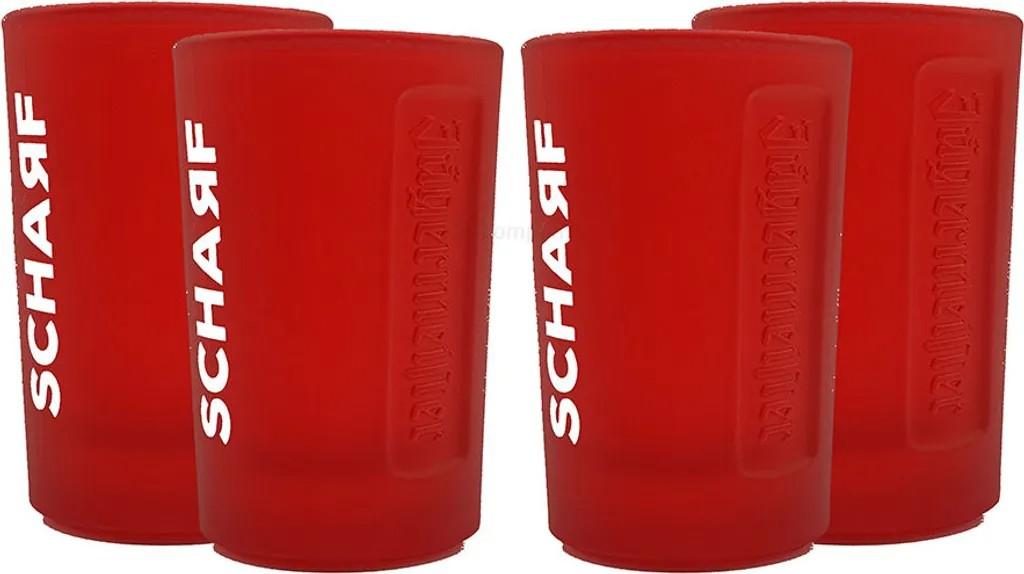 Jägermeister Gläser Set rot - 4 Shotgläser 2cl 